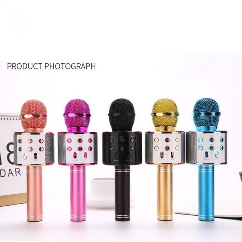 Microfone Karaokê Bluetooth Efeito Voz Modo Gravação  Função Selfie