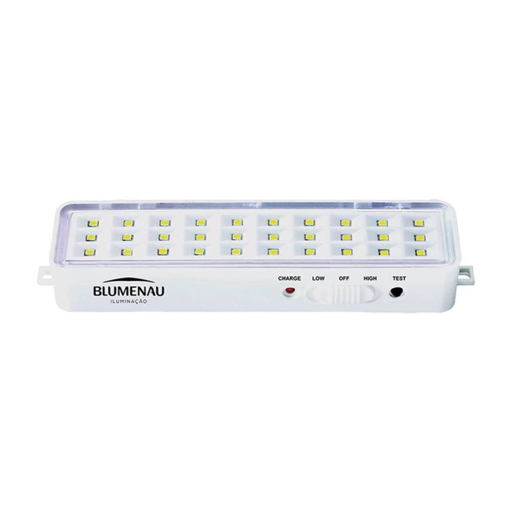Lum. Emergencia 30 LEDs 1W 50/100lm 100-240V - (40030034) - Base Icms ST: 0,00 - Valor Icms ST: 0,00