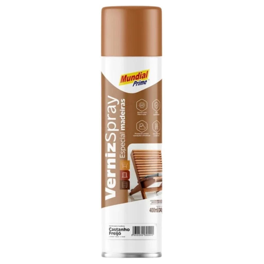 Verniz De Madeira Spray 400ml Proteção UV Castanha Freijó