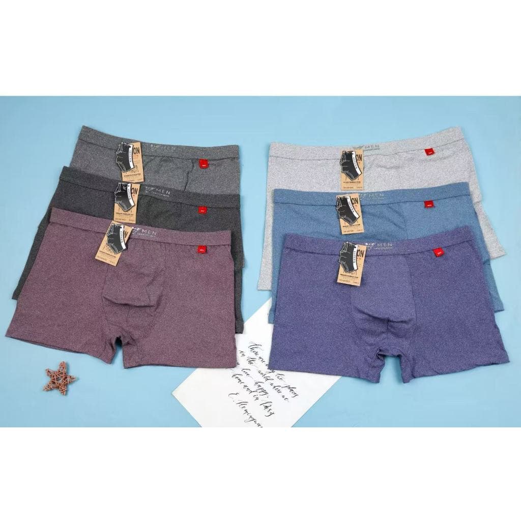 Roupa íntima masculina de algodão puro canto plano simples cor sólida confortável respirável tendência macia quadrada bo