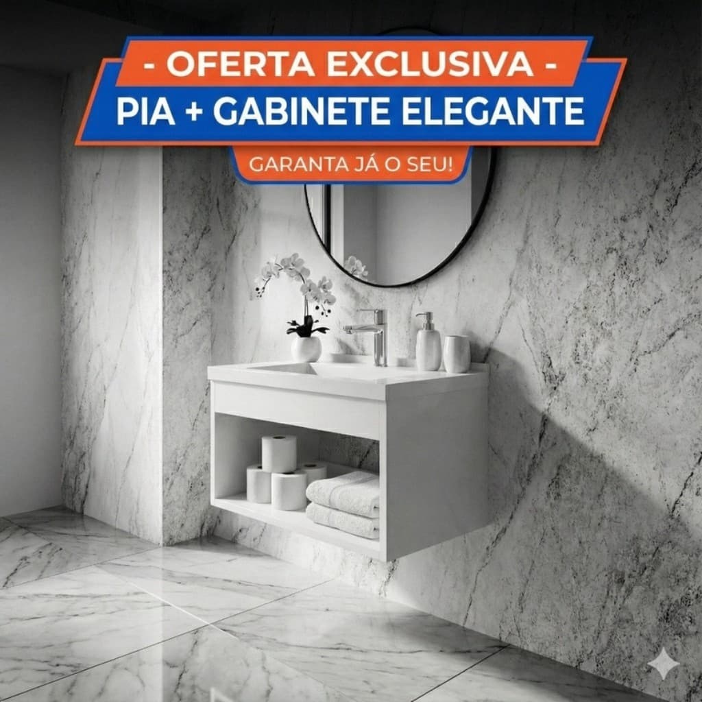 Gabinete Slim 60 Para Banheiro – Design Moderno e Funcional Pia Banheiro Lavabo