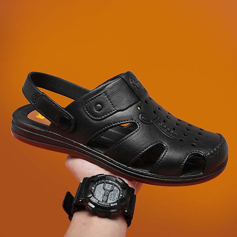 Sandálias masculinas de uma peça novo estilo verão casual masculino Baotou ano sola macia antiderrapante sapatos resiste