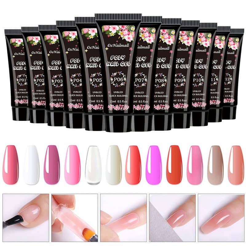 12 Cores Gel Extensão de Unhas Gel Acrílico Alongamento Rápido Unhas Mais Longas e Fortes Gel para Unhas