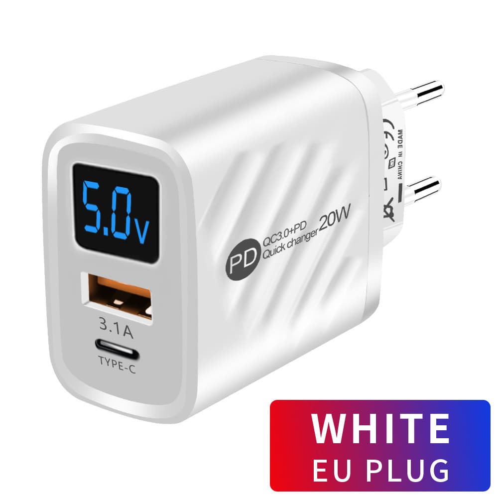 3kit smartphone Kit Carregador de Alimentação Carregamento Rápido 1m PD 20w