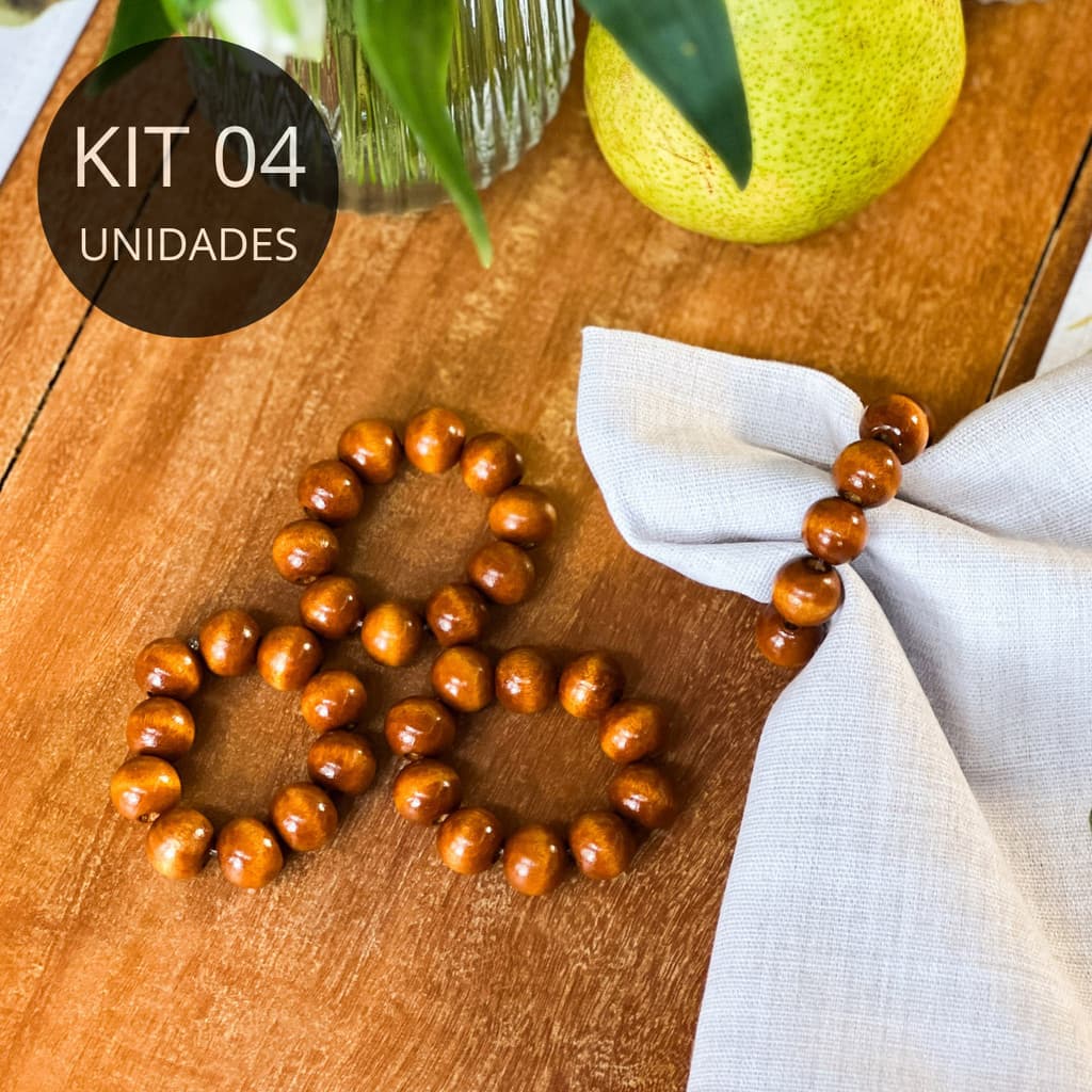 Kit 4 Anéis Porta Guardanapos para mesa posta - Coleção Peras