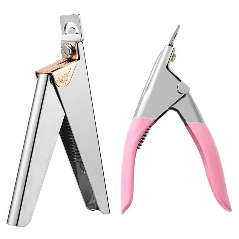 Ferramentas de Manicure unhas falsas tesoura plana cristal fototerapia extensão unhas francesas tesoura dedicada em form