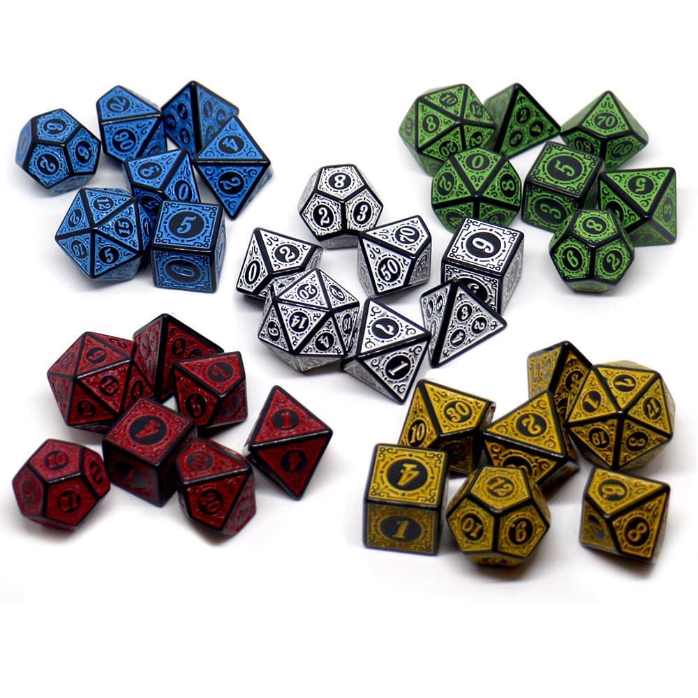 42741 Conjunto de Dados DND Estilo Clássico, Jogo de Tabuleiro Poliédrico para Dungeons and Dragons TRPG RPG 1245 0404