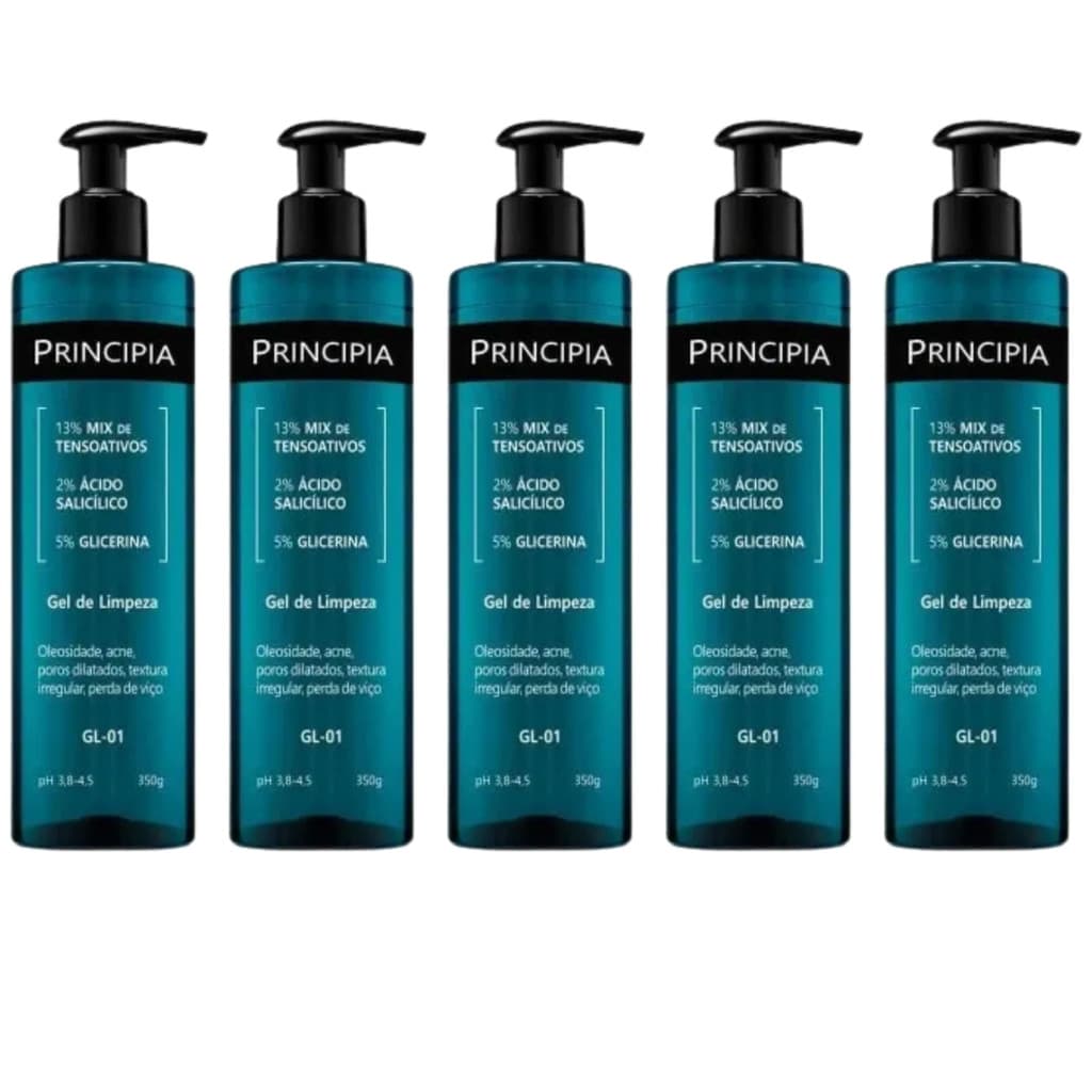 Principia Gl01 Gel Limpeza Facial Kit 5 Unidades 350ml - Todo Tipo De Pele Dia/noite