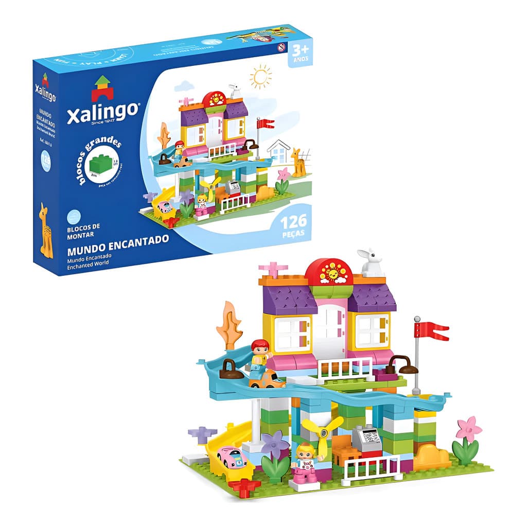 Brinquedo Bloco De Montar Mundo Escantado 126 Peças -xalingo Versão Do Personagem Mundo Encantado
