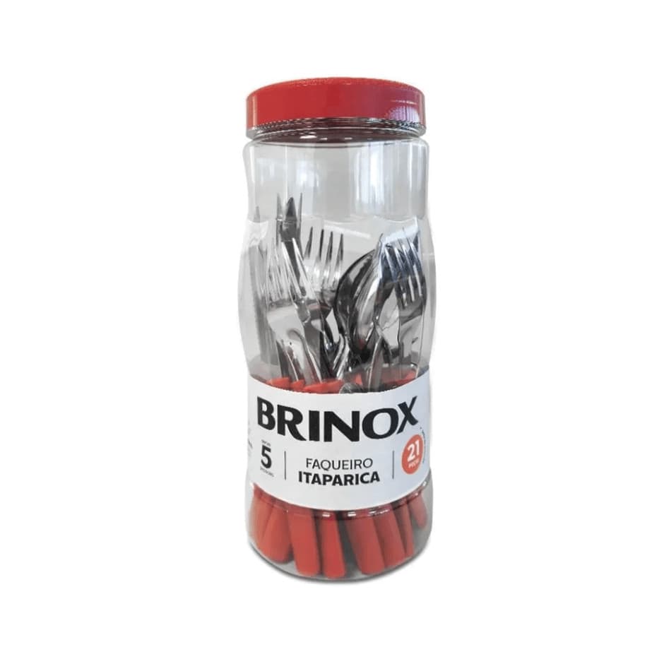 FAQUEIRO ITAPARICA POTE  21PCS VERMELHO 6000/751 BRINOX