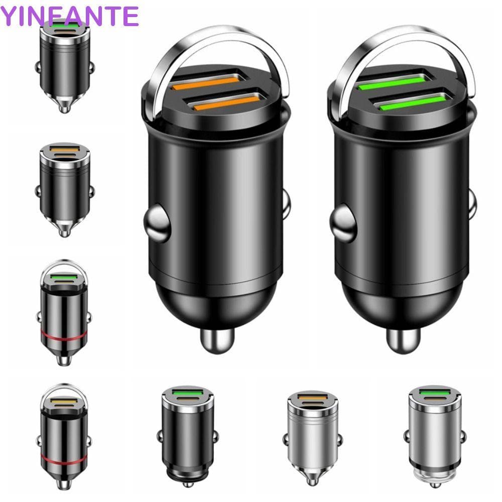 Carregador De Carro Com Anel De Tração YINFANTEWN , Adaptador De Energia Para USB Duplo De Carregamento Rápido , Telefon