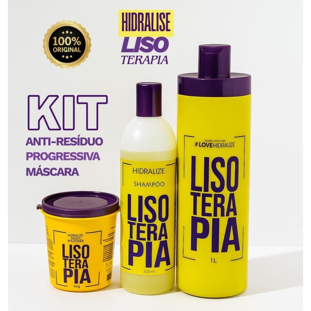 Kit Progressiva Orgânica Sem Formol+ Shampoo Anti- Resíduos 500 ML + Máscara Lisoterapia 400ML