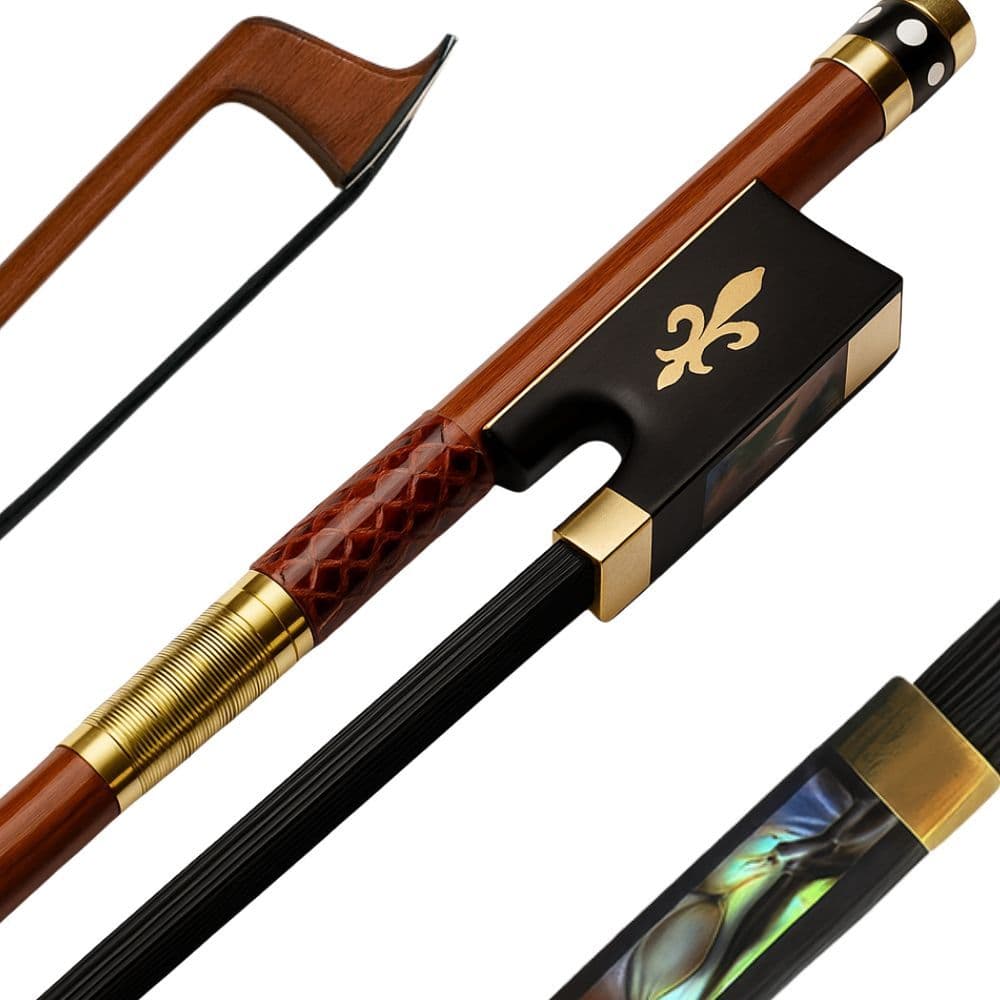 Arco Profissional Violino 4/4 Madeira BrasilWood Talão Ébano Flor Lis Crina Mongólia Negra Branca Oitavada
