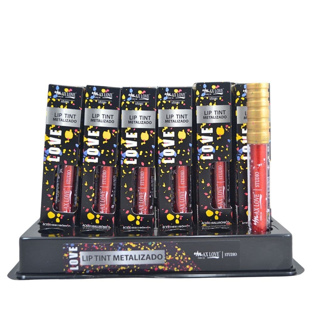 Box 36 Lip Tint Vegano Metalizado Ácido Hialurônico Cor 532 Max Love