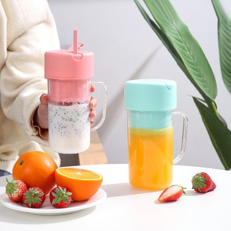 Copo Juicer Portátil 420ml Mini Liquidificador com Seis Lâminas Tampa e Canudo
