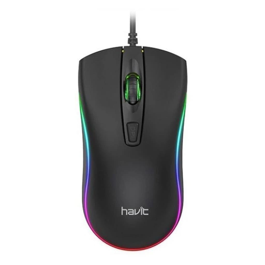Mouse Gamer Havit MS72 RGB 1200DPI, 4 Botões Preto