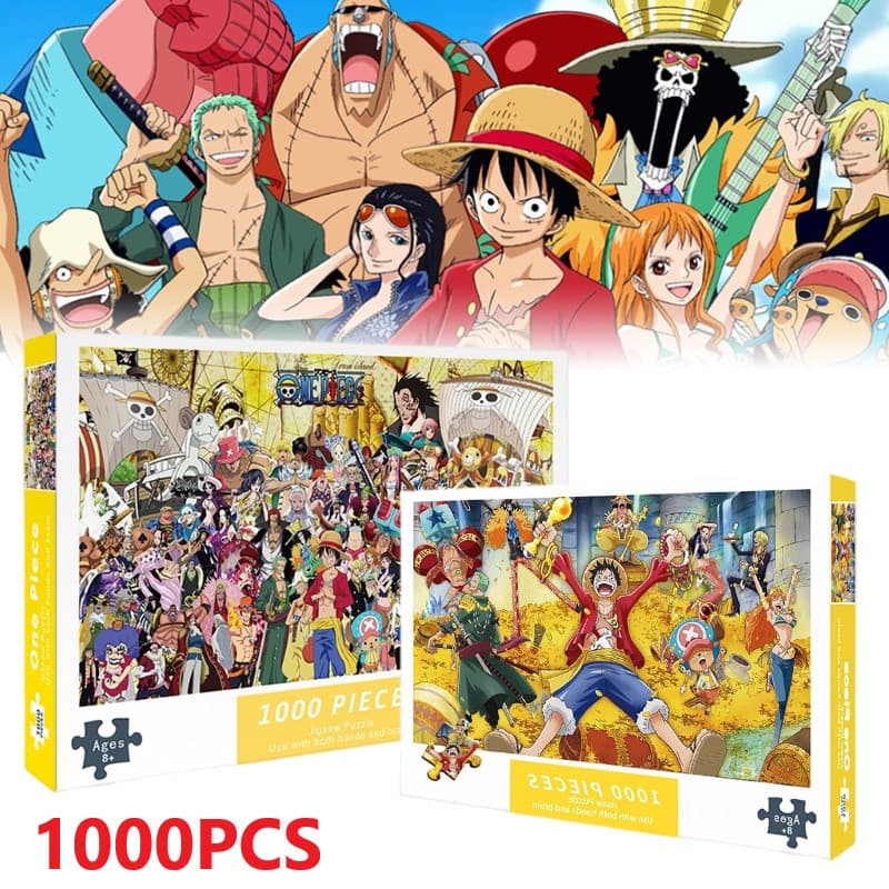 42741[ One Piece ] Quebra-cabeça 1000 Peças Jigsaw Ruffy Papel Anime Japonês Jogo de Montagem Brinquedos Infantis Decora