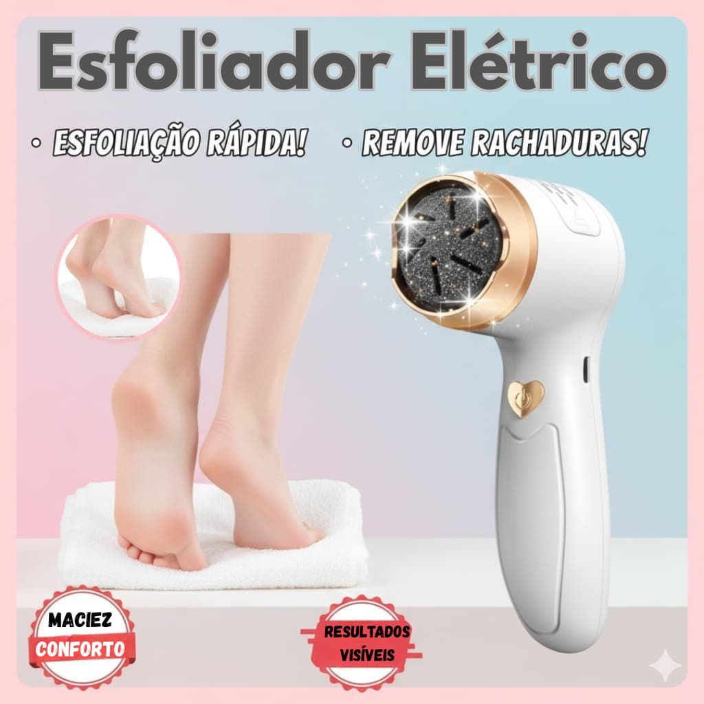 Esfoliador Eletrico Portatil Pés Calos Rachaduras Asperezas Pele Macia