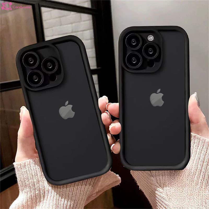 Capa Para iPhone 17 16 15 14 13 12 11 Pro Max Plus Air XR Anti Queda De Metal Logotipo Da Apple Silicone Softcase Doces