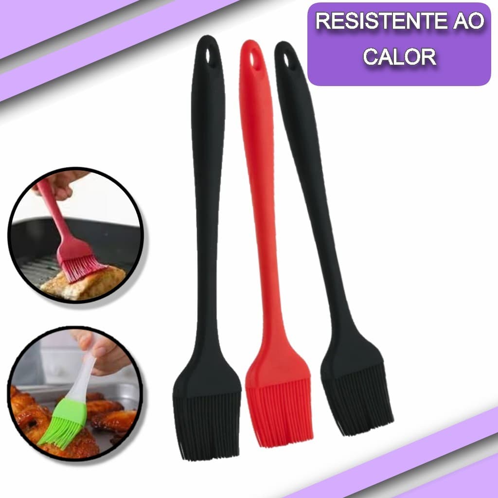Pincel Culinário Silicone Cozinha 25cm Untar Forma Pincelar
