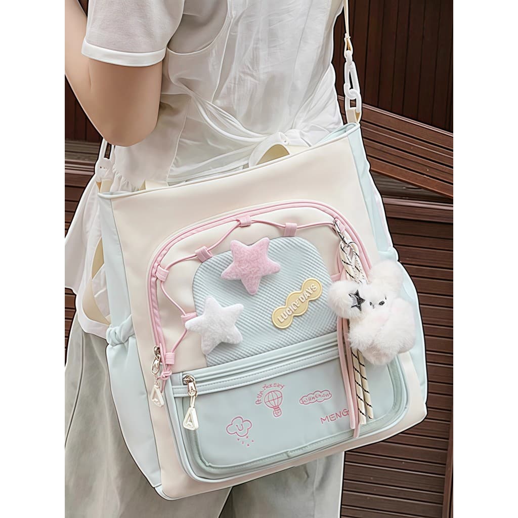 Bolsa de lona feminina, bolsa Tutorial para estudantes do ensino médio, grande capacidade, um ombro, mensageiro, mão