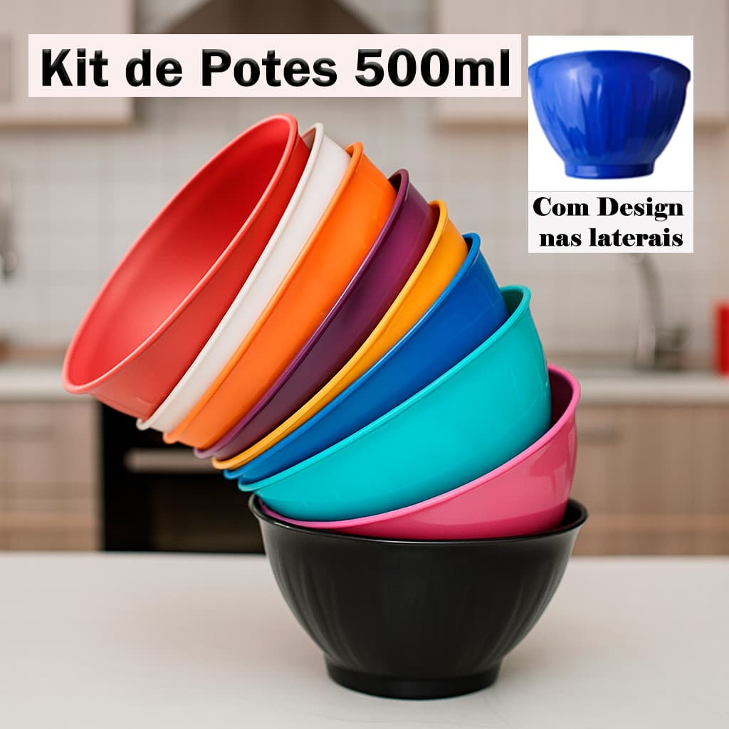 Kit 10 á 50 Potes Cumbuca 500ml Para Sobremesa Petisco Caldos Gelatinas Açaí Porções Sorvetes