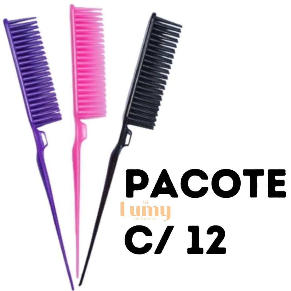 Kit Com 12 Pentes Três Fileiras Para Fitagem Finalização Para Cabelos Cacheados e Crespos