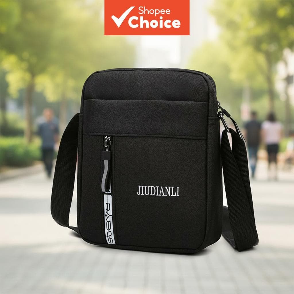 Bolsa tiracolo masculina - Suporte resistente para celular crossbody com zíperes seguros