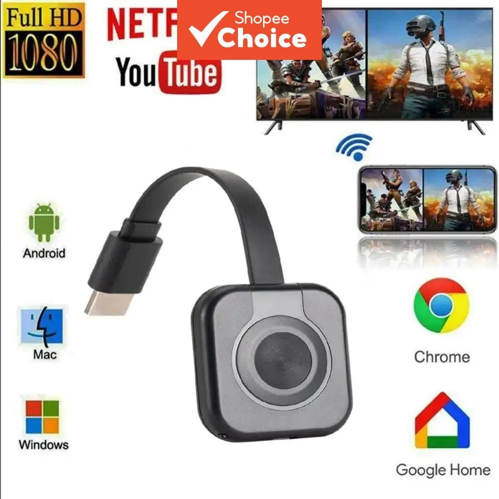 Dongle de exibição sem fio WiFi para TV, adaptador de vídeo HD 1080P para MiraScreen, suporte HDMI espelhamento de