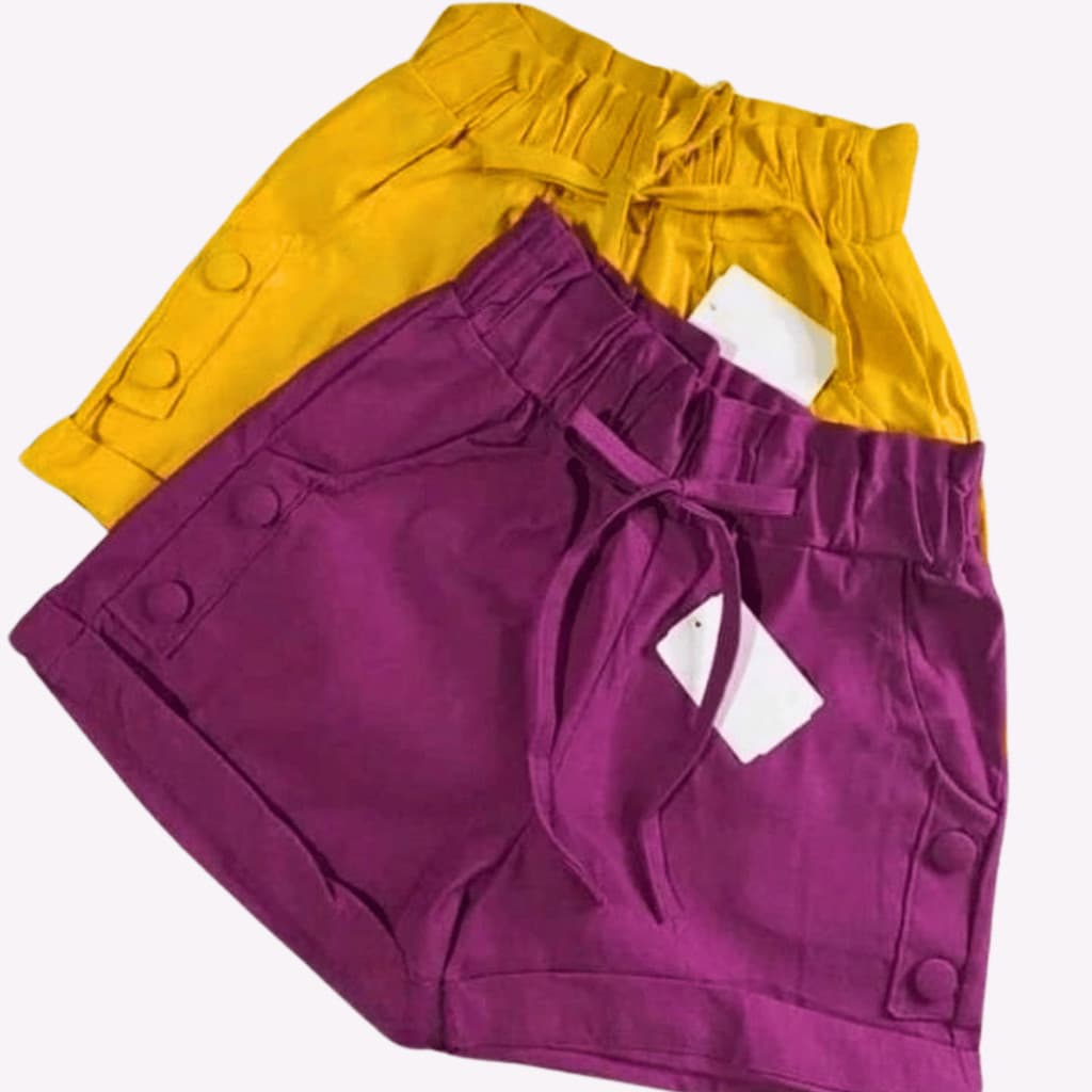 Kit 3 Shorts Sortidos Bengaline Feminino Short Com Elastano Bermuda Cintura Alta Feminina