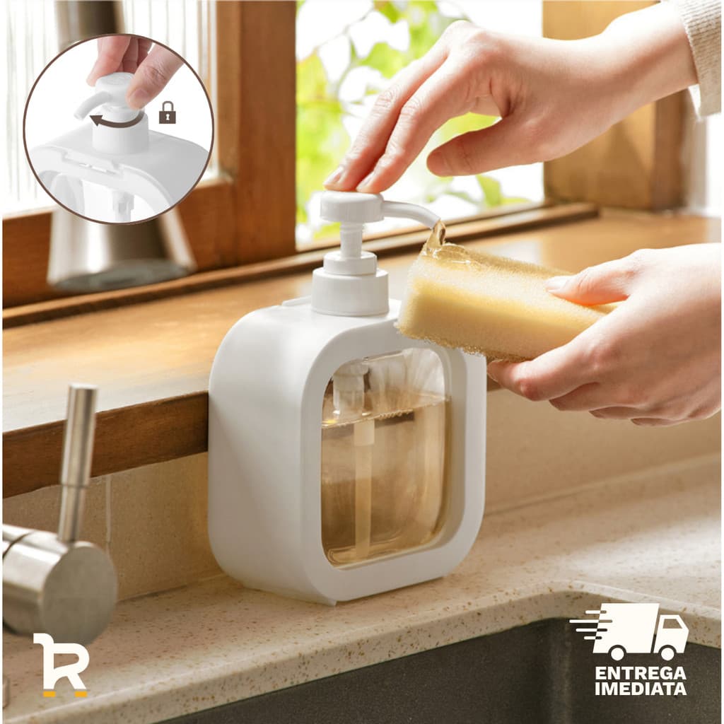 Porta Sabonete Líquido Banheiro 300ml Dispenser Detergente para Cozinha Dispenser Sabonete Líquido