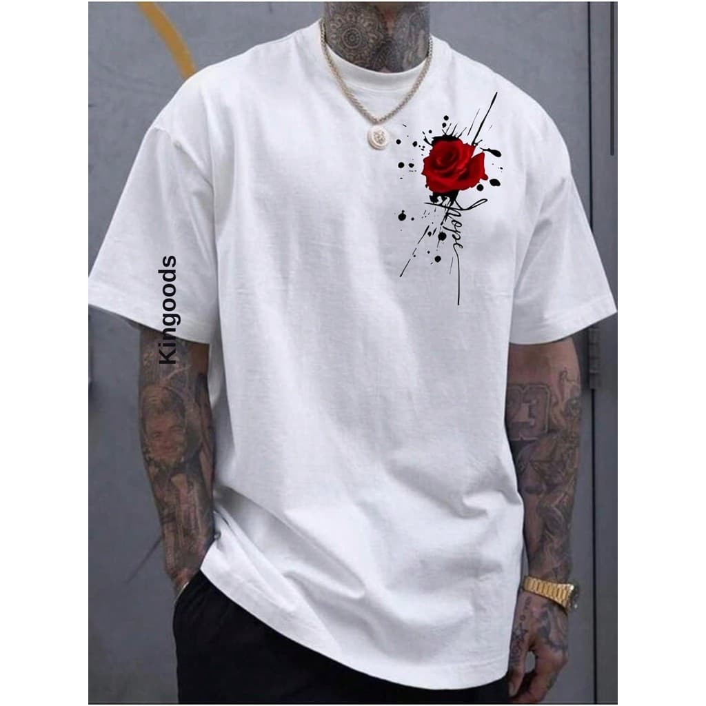 Camiseta Masculina Flor Hope Camisa 100% Algodão Malha Premium