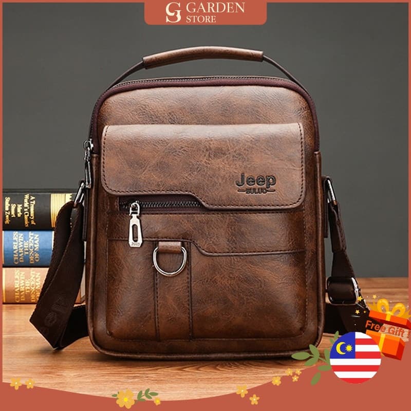 GS Homens Jeep Elegante Vintage Premium PU Couro Grande Capacidade Anti-Roubo Bolsa Sling De Ombro Crossbody-M129
