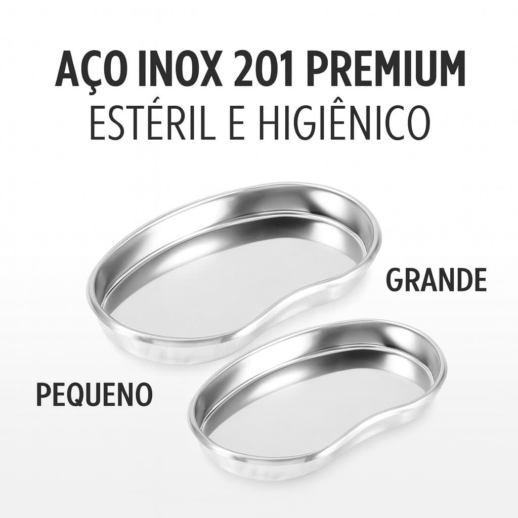 Bandeja Curva de Aço Inox Veterinário Dentista Esterilizável Micropigmentação