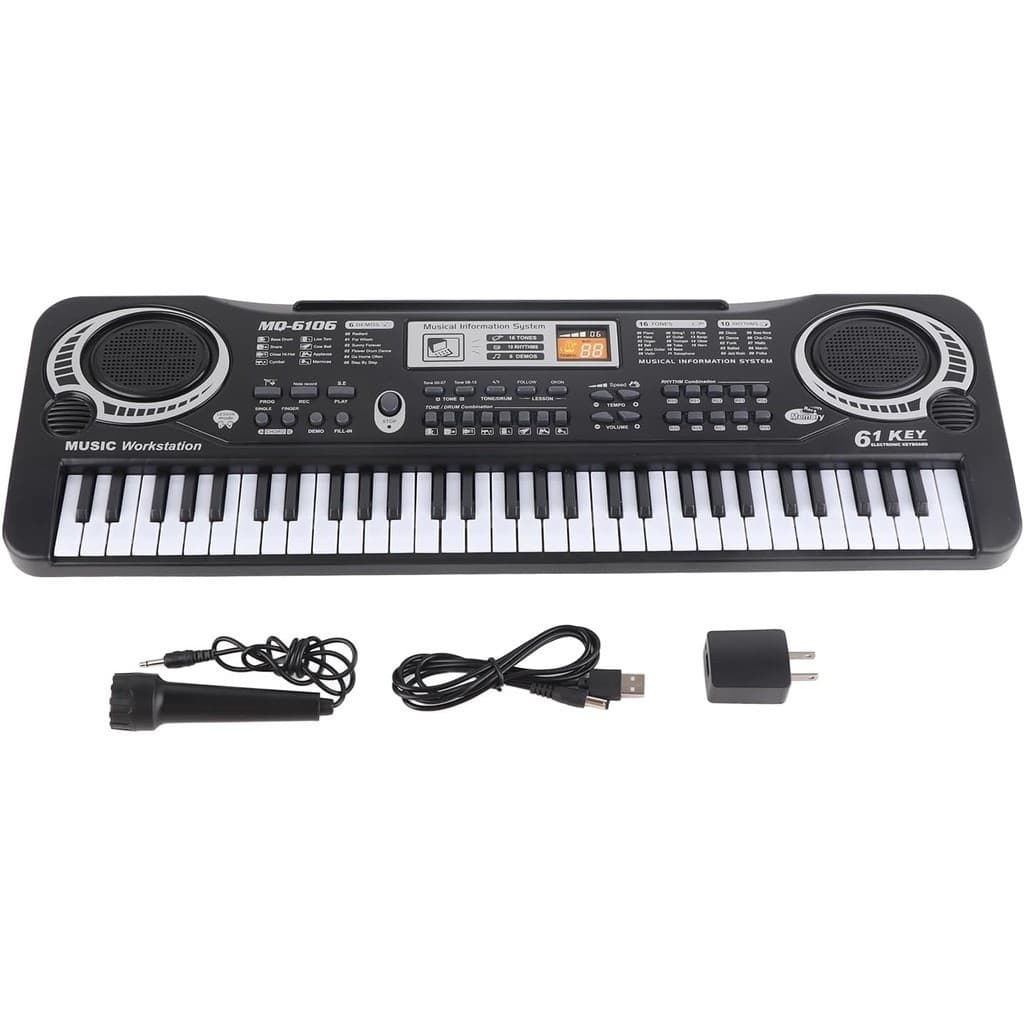 Brinquedo Teclado Piano grande  Elétrico Infantil De 61 Teclas Com Microfone E Fonte tope qualidade