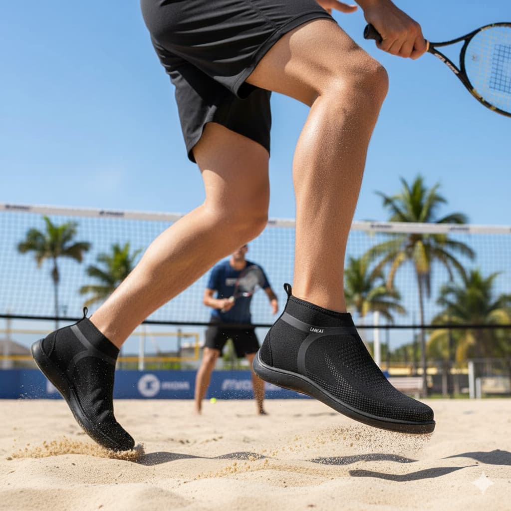 Bota Sapatilha Aquática Beach Tennis Neoprene Solado Borracha Maleável Costurado Pesca Trilha Cachoe