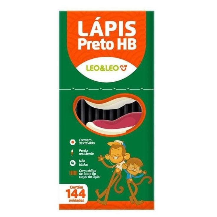 CAIXA DE LÁPIS PRETO LEO&LEO HB N°2 - CORPO SEXTAVADO