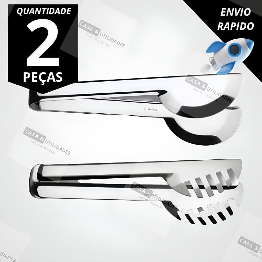 Kit 2 Pegador de Massa 20cm Pegador de Salada 20cm Pegador Universal 20cm Inox