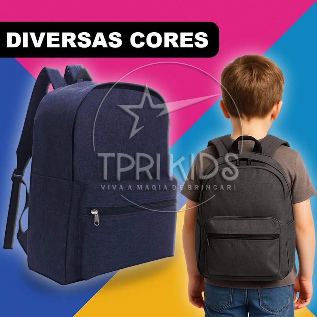 Bolsa Mochila Masculina Escolar Juvenil Menino Universitária Faculdade Curso Viagem Passeio Marinho