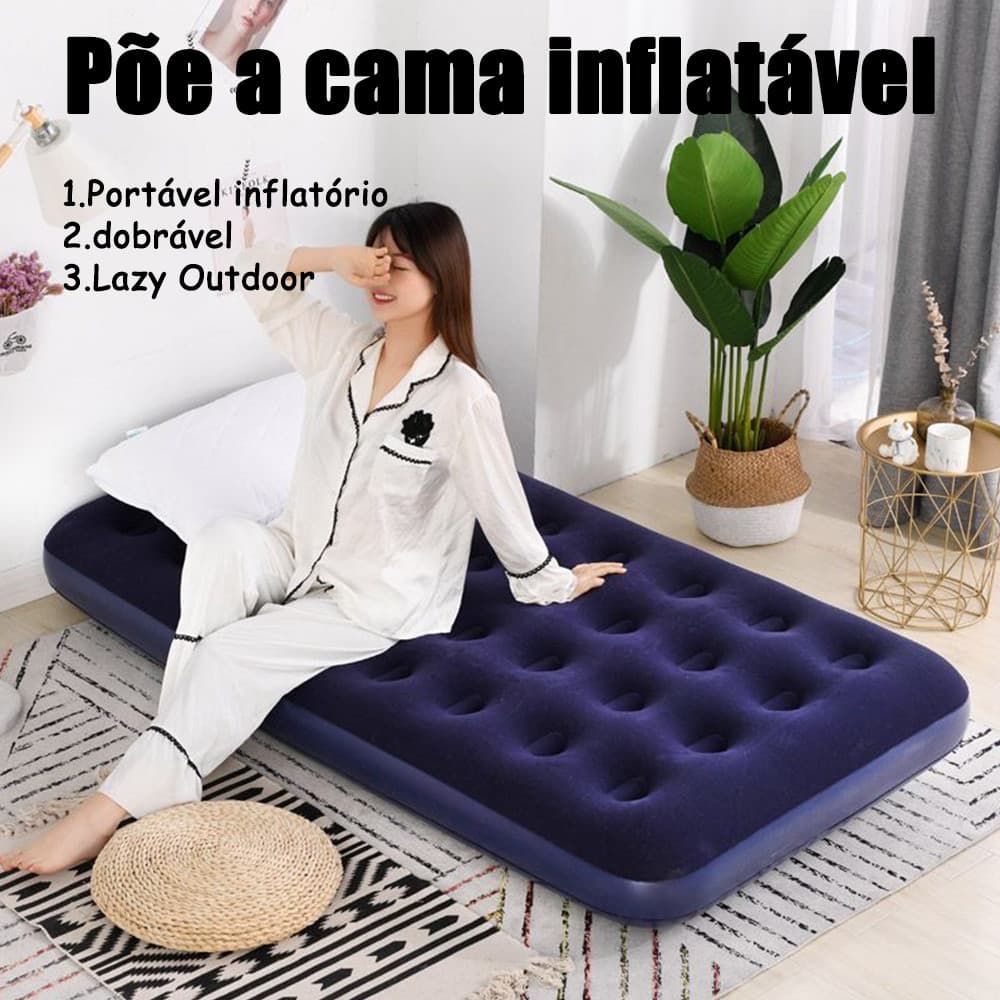 Colchão de ar Colchão Cama dobrável Colchão Inflável à Prova de umidade Design para favo de mel Macio e pele amigável