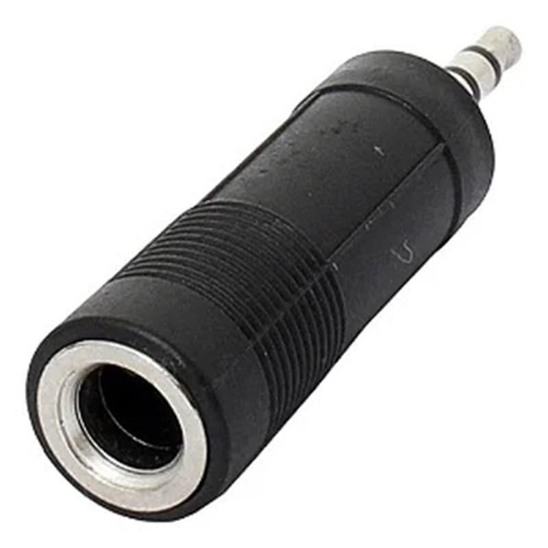 Plug Adaptador P10 femea P/ P2 macho Stereo Auxiliar Som