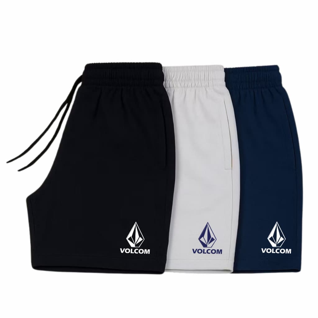 KIT 3 SHORTS VOLCOM DIAMANTE SURFING BERMUDA TACTEL ELASTANO DRY FIT VERÃO SKATE