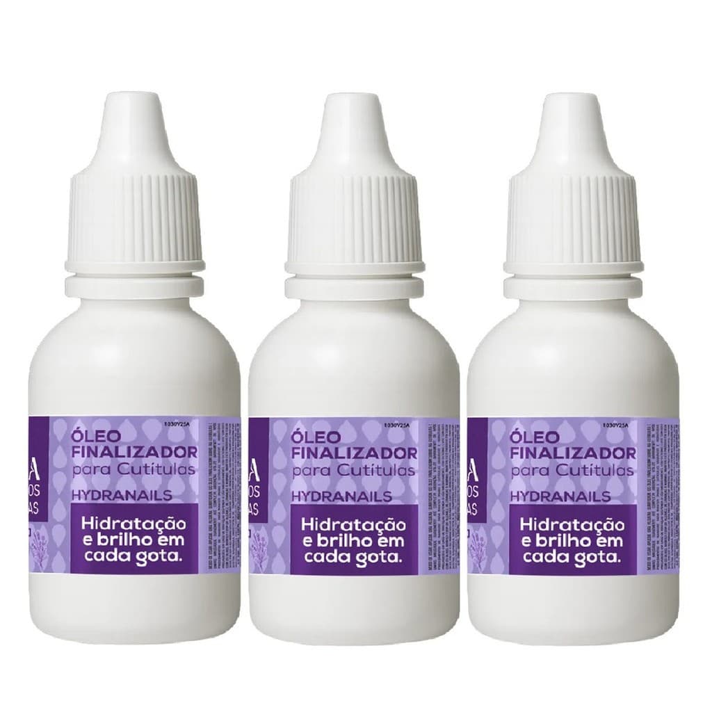 3 Unidades: Cora Cuidados Em Gotas Óleo Finalizador E Hidratante Para Cuticulas  Lavanda 20ml