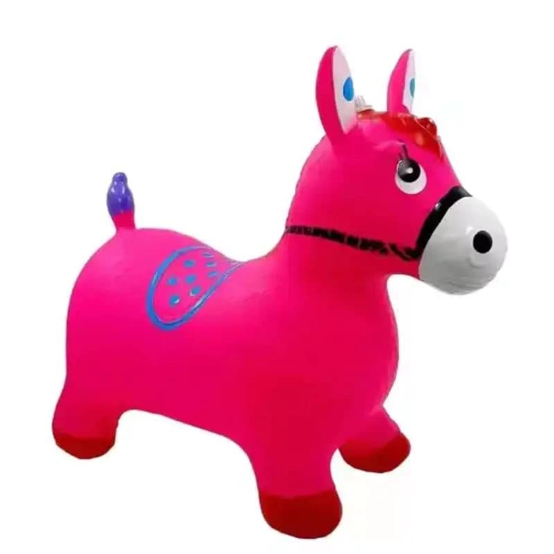 ROSA-Cavalo Upa Upa Infantil Borrachado com Som Musical – Brinquedo Pula Pula Certificado Inmetro