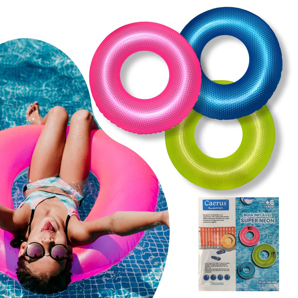 Boia Neon Inflável Grande 85cm Redonda Infantil E Adulto