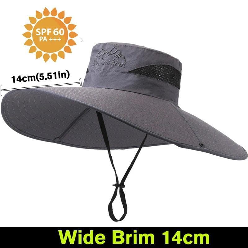 Chapéu de Verão Masculino Estilo Pescador, Chapéu de Balde para Pesca, Anti-UV, Chapéu Panamá para Proteção Solar ao Ar
