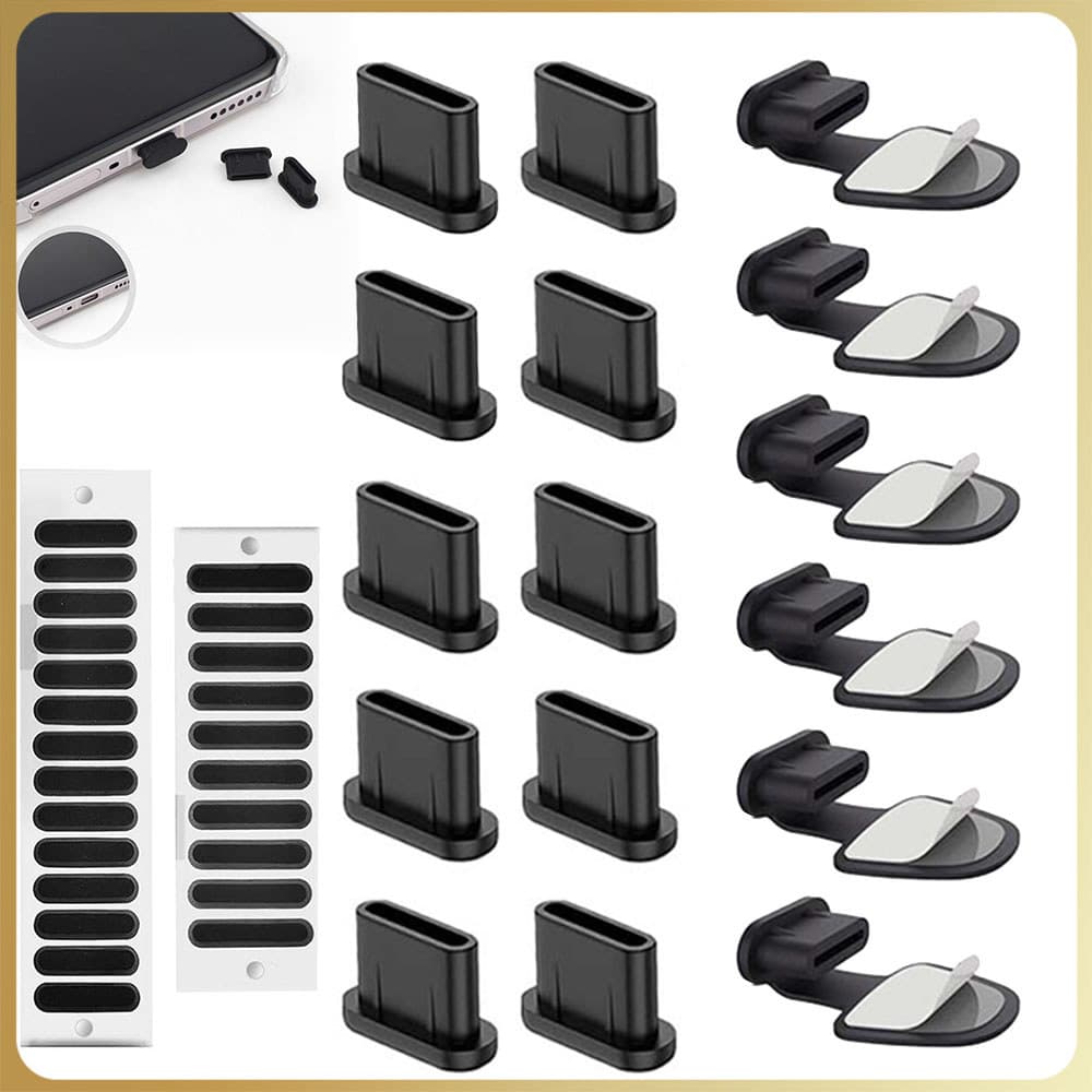 12/22 pçs Tampa protetora contra poeira Type-C para iPhone 15/16/17 Series Samsung Galaxy S20/S21/S22/S23 portas USB-C