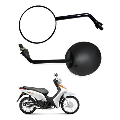 Espelho Retrovisor Moto Honda Biz 100 Redondo 1998 A 2005