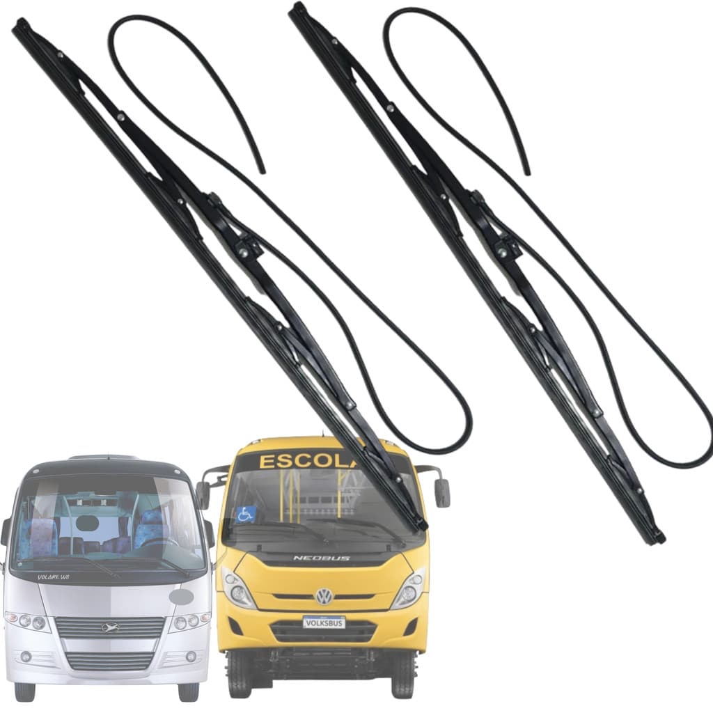 KIT 2 PALHETA 700MM C/ ESGUICHO LIMPADOR PARABRISA ONIBUS MICRO-ONIBUS VOLARE A5 A6 A8 V5 V6 V8 W8