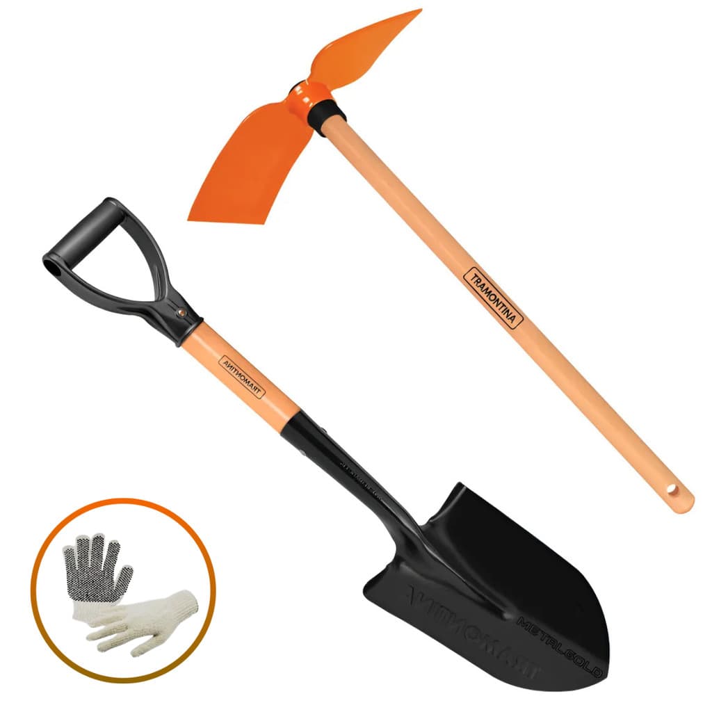 Kit Mini Pá Bico Sacho Picareta Enxadinha Tramontina Jardim